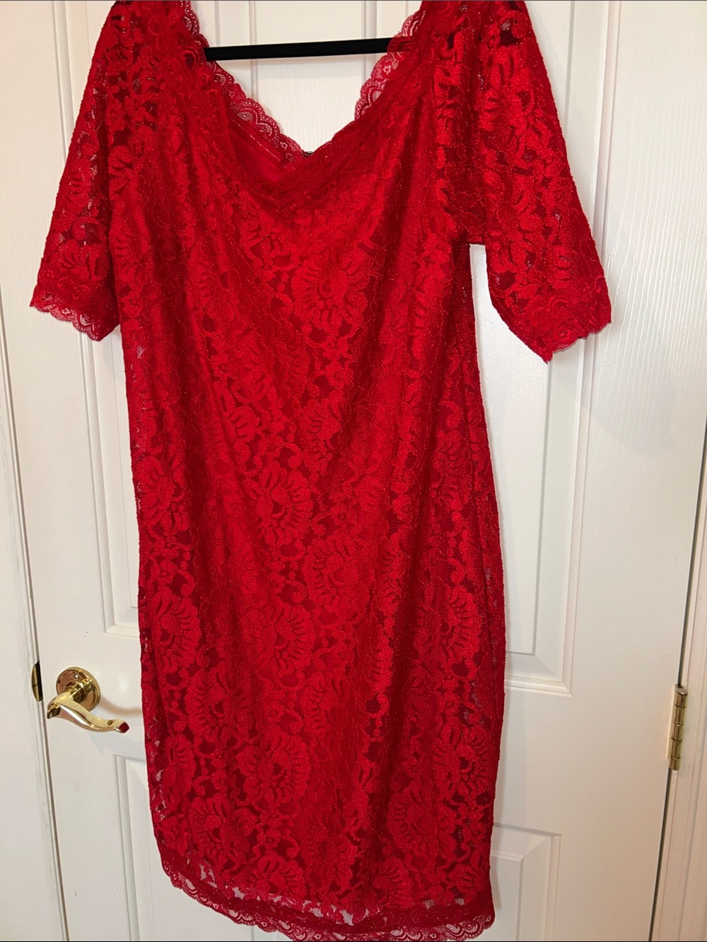 NWT lane Bryant Red Lace V-Neck Women's Dress